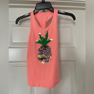 Girls Pineapple Sequin Tank Top